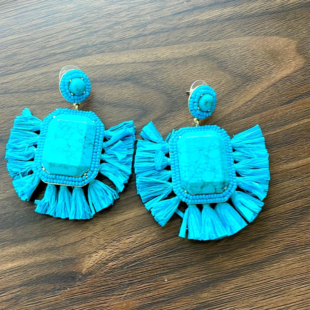Turquoise baublebar fringe earrings